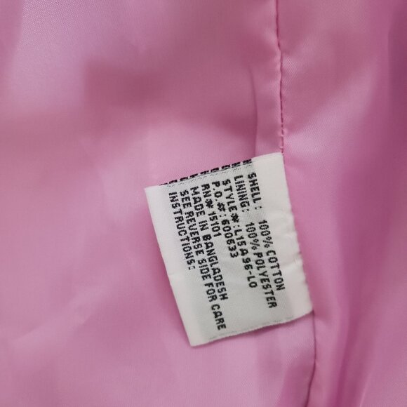 London Fog  Barbie Pink Jacket Girls Size Large (12-14) Belt, Elbow Pads, Lined - Picture 7 of 13